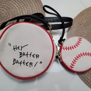 Betsy Johnson Baseball Purse & Coin Purse